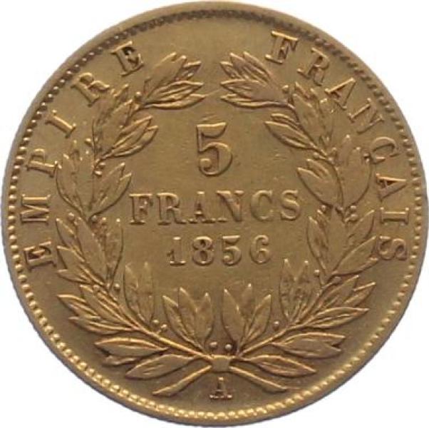 Frankreich 5 Francs 1856 A - Napoleon III.